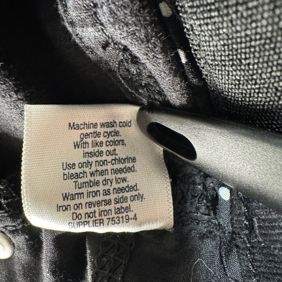 Corduroy Black Pull On Straight Leg Womens 16 Spooky Fall Witchy Comfort Stretch - Picture 8 of 13